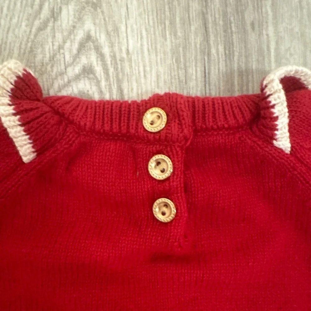 Tahari Baby Girls 12 Month Red Holiday Sweater Outfit